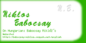 miklos babocsay business card